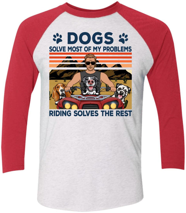 Biker Man/Woman And Dogs - Personalized Shirt For Him, Her, Dog Lovers, Off Road Lovers