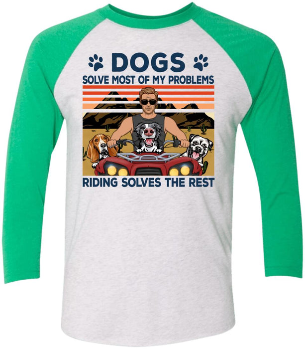 Biker Man/Woman And Dogs - Personalized Shirt For Him, Her, Dog Lovers, Off Road Lovers