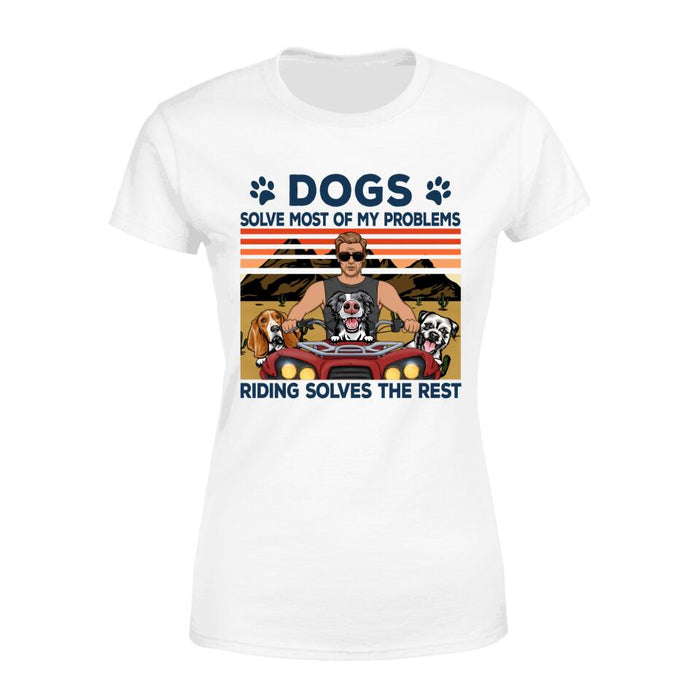 Biker Man/Woman And Dogs - Personalized Shirt For Him, Her, Dog Lovers, Off Road Lovers