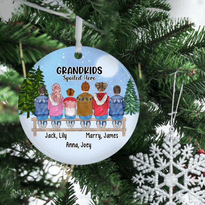Grandkids Spoiled Here - Christmas Personalized Gifts Custom Ornament for Grandkids for Grandparents