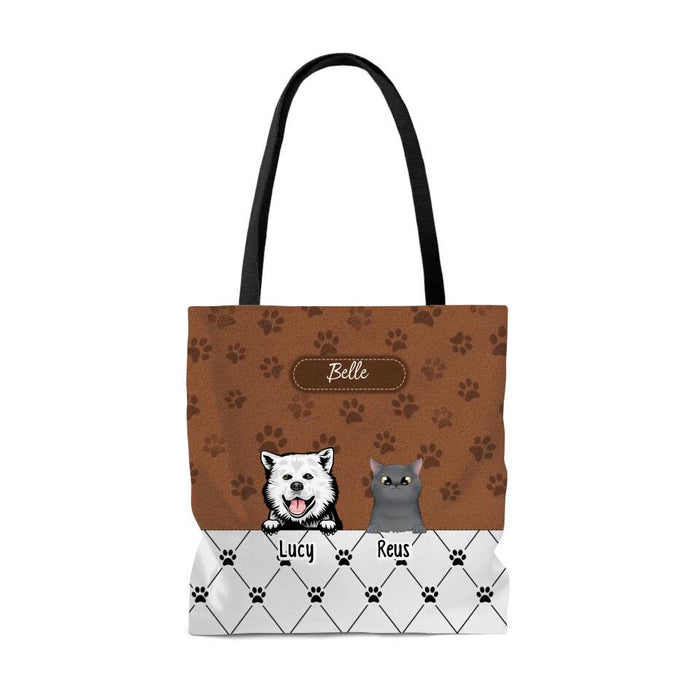 Custom Dog Mom Cat Mom Tote Bag - Personalized Tote Bag For Dog Owners, Cat Owners