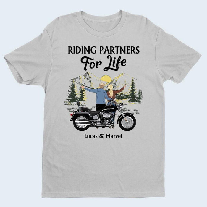 Riding Partners For Life - Personalized Shirt Motorcycle Lovers, Biker Couple