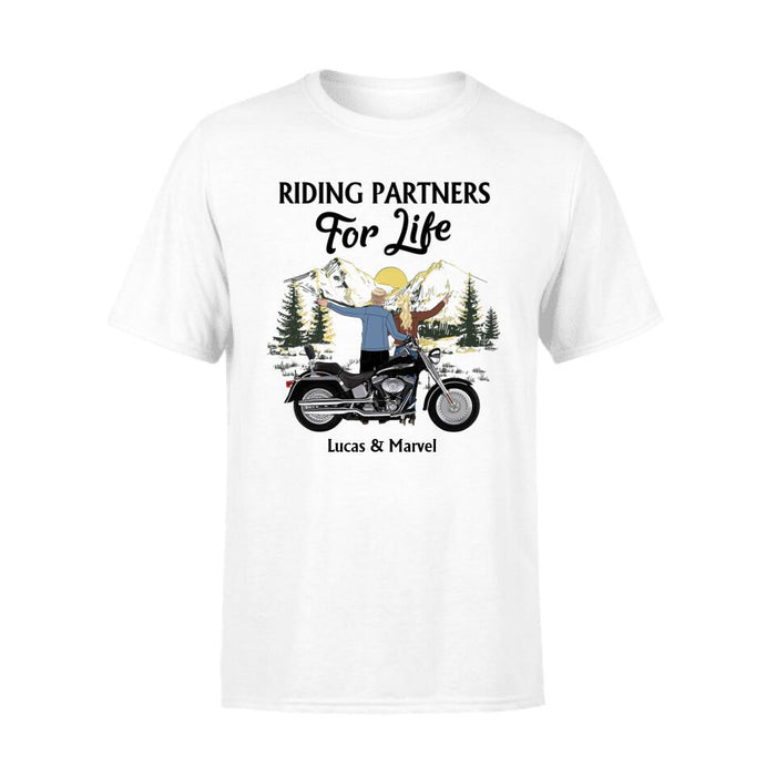 Riding Partners For Life - Personalized Shirt Motorcycle Lovers, Biker Couple