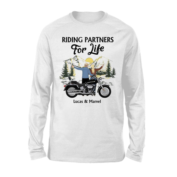 Riding Partners For Life - Personalized Shirt Motorcycle Lovers, Biker Couple