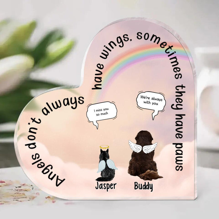 No Longer At Your Side But Always In Your Heart - Personalized Acrylic Plaque For Dog Cat Lovers, Memorial Gifts