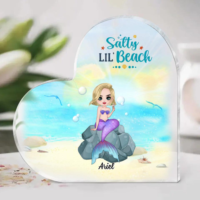 Salty Lil' Beach - Personalized Acrylic Plaque For Her, Mermaid Lovers