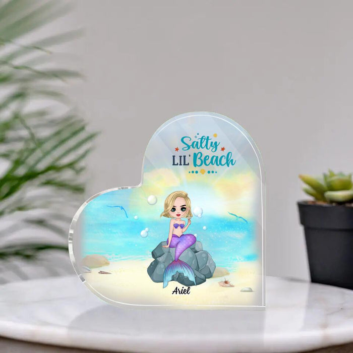 Salty Lil' Beach - Personalized Acrylic Plaque For Her, Mermaid Lovers