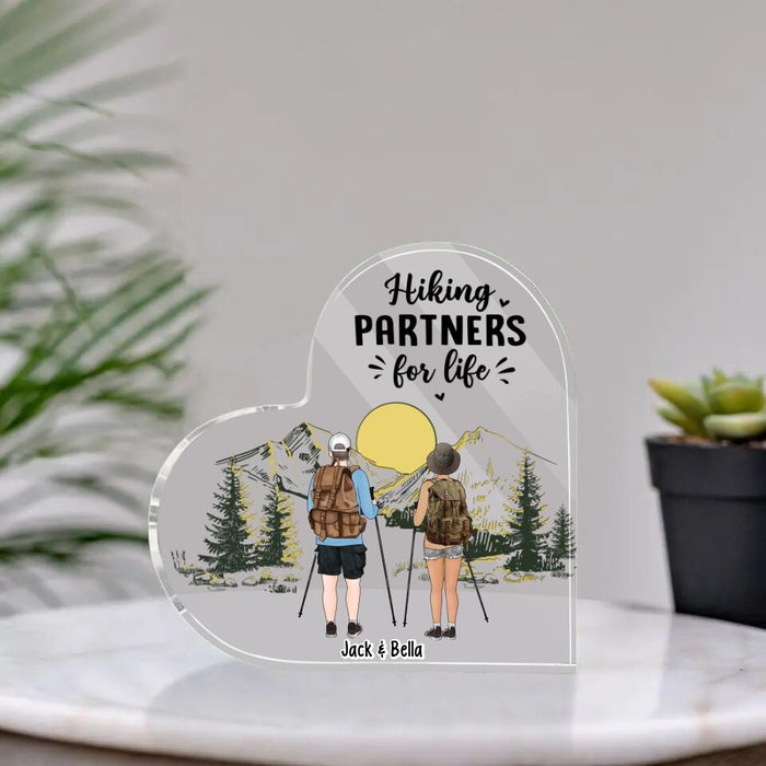 Hiking Partners For Life - Personalized Acrylic Plaque For Hikers, Backpackers, and Outdoor Lovers