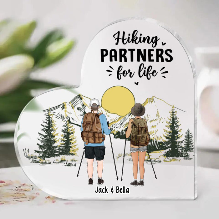 Hiking Partners For Life - Personalized Acrylic Plaque For Hikers, Backpackers, and Outdoor Lovers