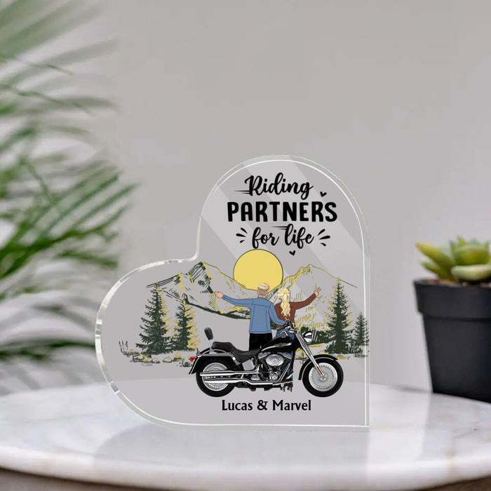 Riding Partners For Life - Personalized Acrylic Plaque for Biker Couples, Motorcycle Lovers