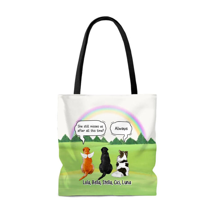 They Still Talk About You - Personalized Tote Bag Dog Memorial Gift, Dog Family, Dog Lover Gift, Custom Dog Portrait