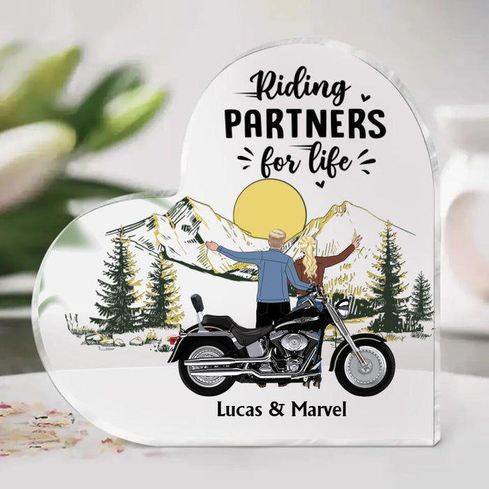 Riding Partners For Life - Personalized Acrylic Plaque for Biker Couples, Motorcycle Lovers