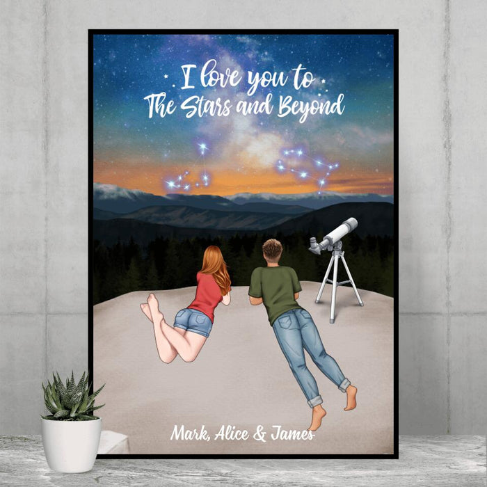 I Love You To The Stars And Beyond - Personalized Gifts Custom Astronomy Poster For Couples, Astronomy Lovers