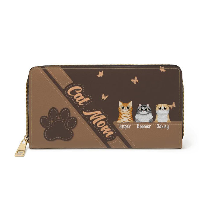 Cat Paw Print Purse - Personalized Gifts Custom Cat Lovers Wallet For Cat Mom