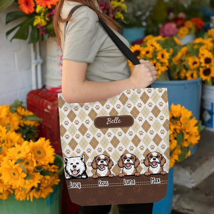 Dog Paw Print - Personalized Gifts Custom Dog Tote Bag for Dog Mom, Dog Lovers