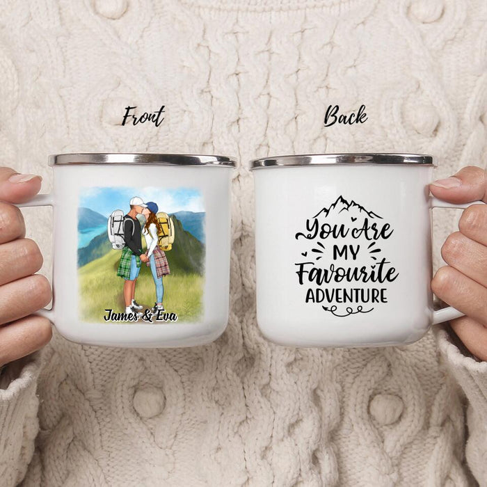 You Are My Favourite Adventure - Personalized Gifts Custom Hiking Enamel Mug for Her for Him, Hiking Lovers