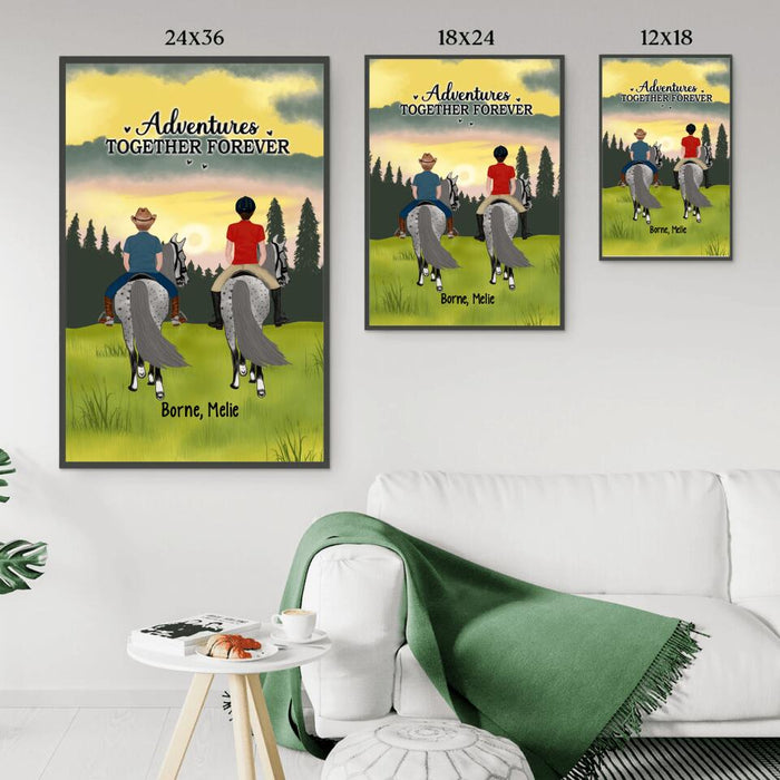 Adventures Together Forever - Personalized Gifts for Horse Lovers - Custom Horse Poster for Family