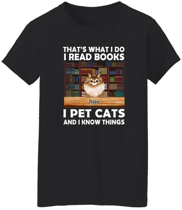 Personalized Shirt, That's What I Do I Read Books, Gift for Cat Lovers