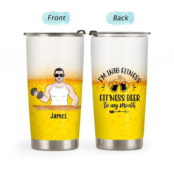 Personalized Tumbler, I Workout So I Can Drink More Beer, Gift For Fitness Lovers And Beer Lovers