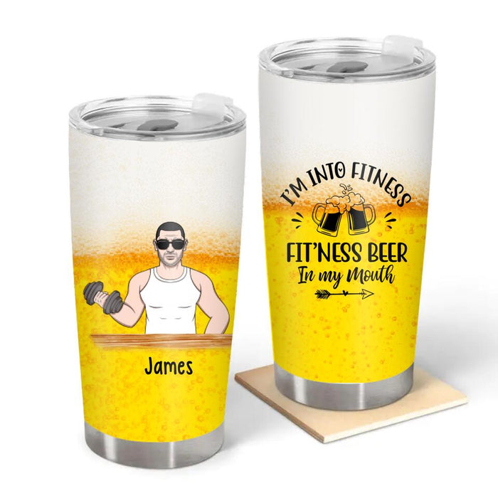 Personalized Tumbler, I Workout So I Can Drink More Beer, Gift For Fitness Lovers And Beer Lovers