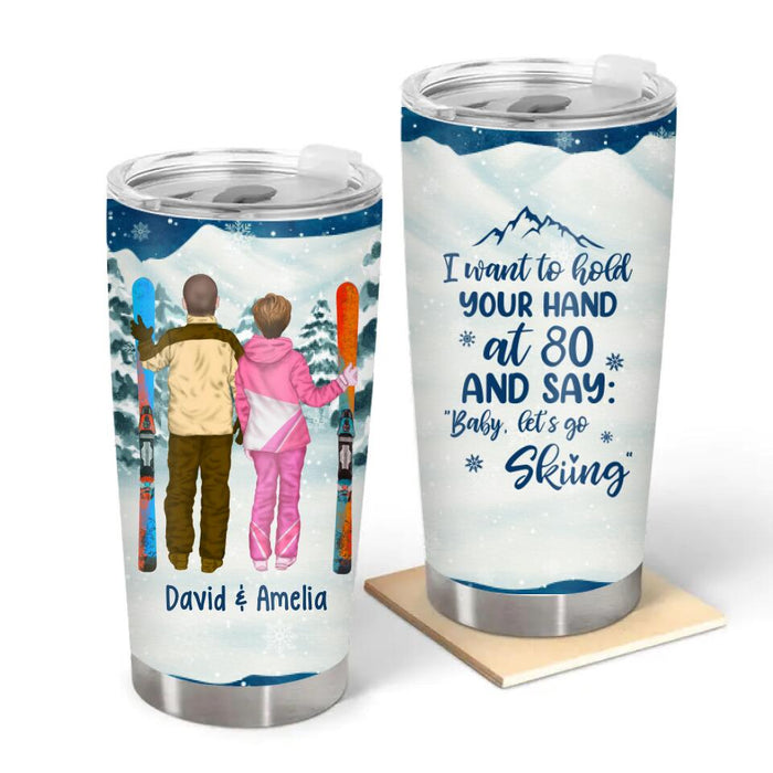 Personalized Tumbler, Skiing Partners For Life -Couple And Friends Gift, Gift for Skiers