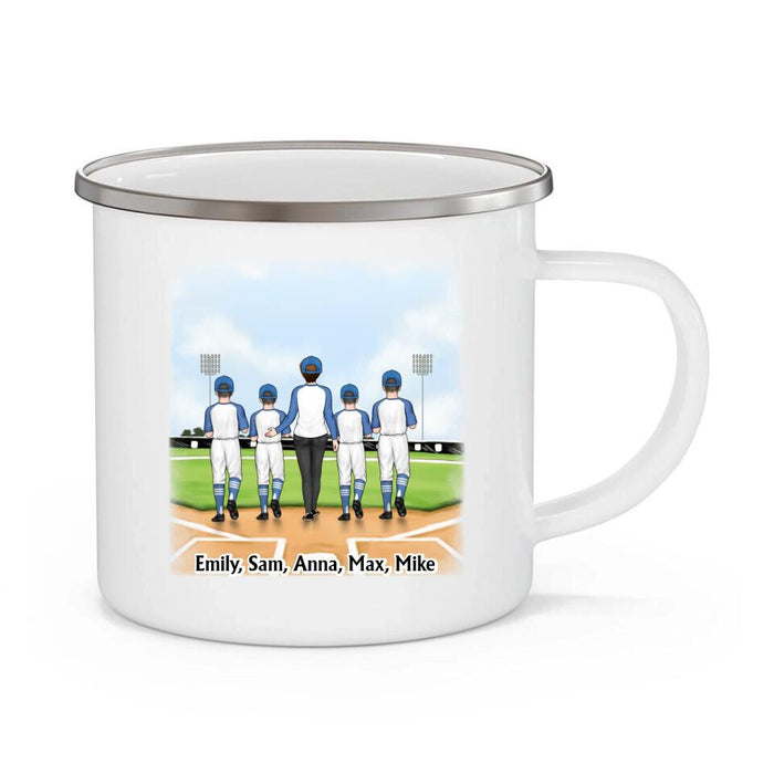 Baseball Partners for Life - Personalized Gifts Custom Enamel Mug for Son, Dad, or Son