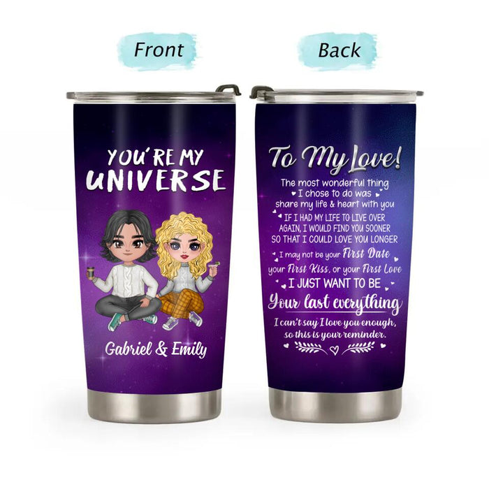 You Are My Universe - Personalized Tumbler For Couples, Him, Her, Valentine's Day