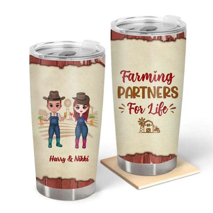 Farming Partners For Life - Personalized Tumbler For Him, Her, Couples, Friends, Farmer
