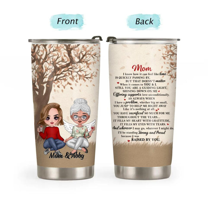 Up to 2 Daughters Mom - Personalized Gifts Custom Memorial Tumbler for Mom, Memorial Gifts