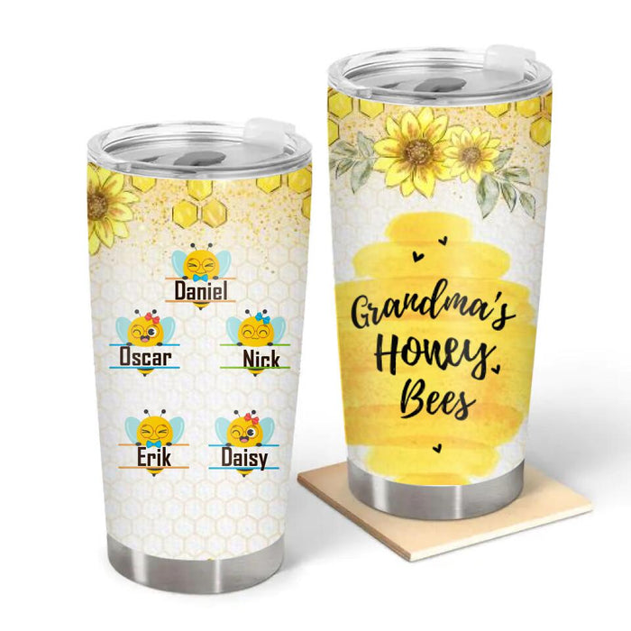 Grandma's Honey Bees - Personalized Gifts Custom Tumbler for Mom and Grandma