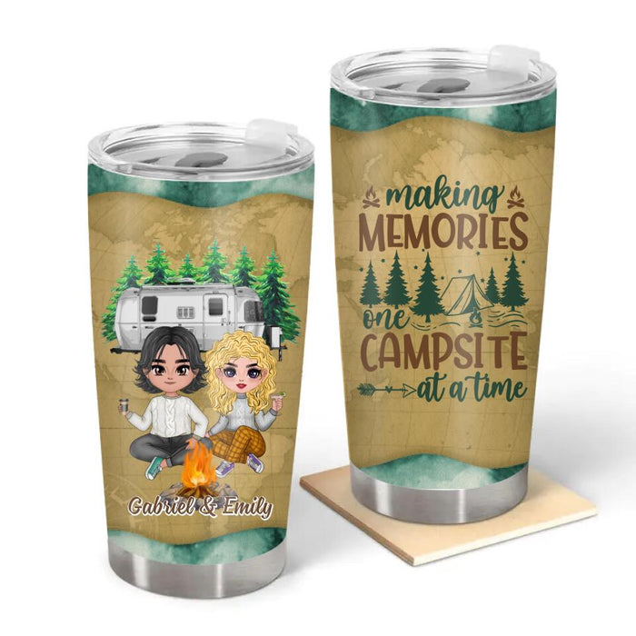 Making Memories One Campsite At A Time - Personalized Tumbler For Couples, Camping, Valentine's Day