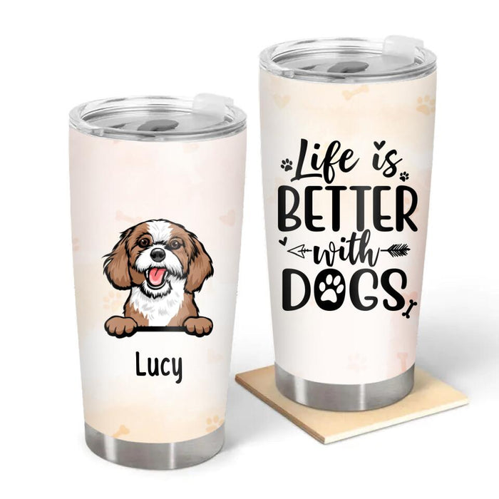 Personalized 40oz Tumbler with Handle and Straw - Dog Lover Gifts - It's  Never Just a Dog
