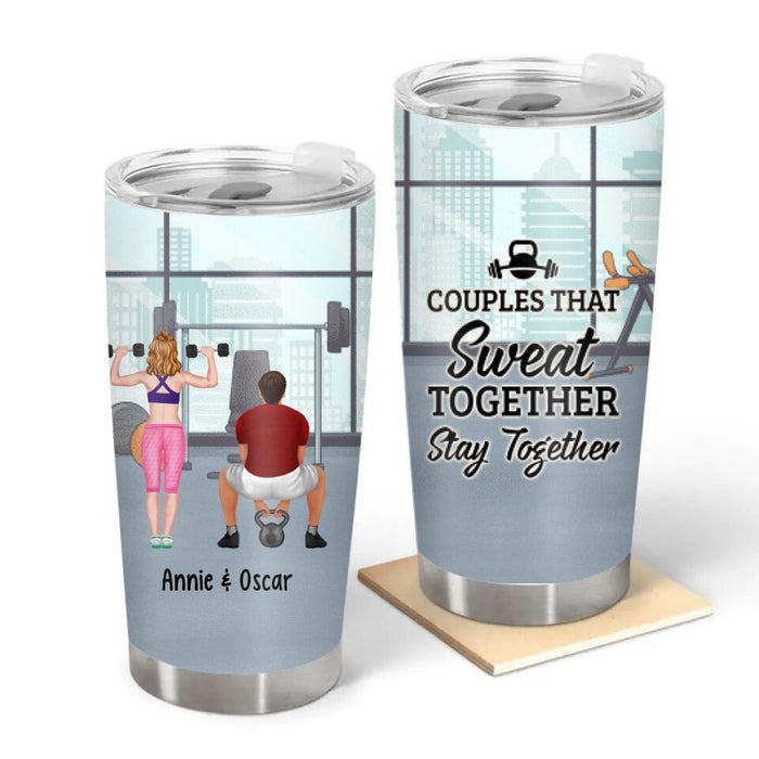 Couple Workouts Together - Personalized Tumbler For Her, Him, Fitness