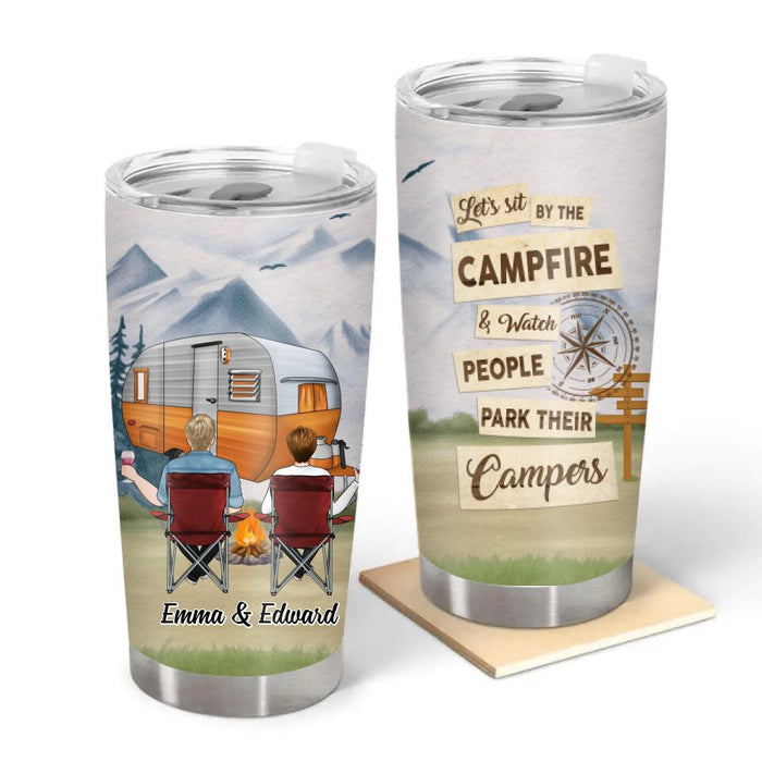 Let's Sit By The Campfire - Personalized Tumbler For Couples, Him, Her, Camping Lovers