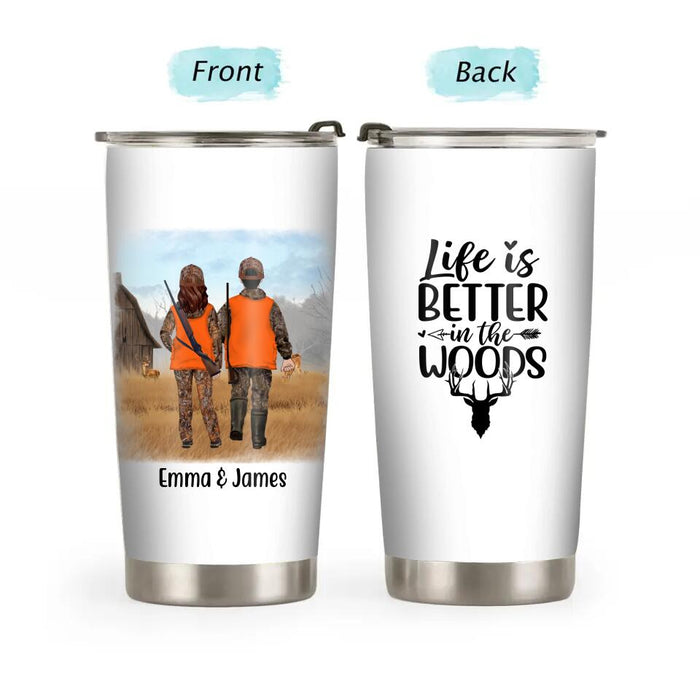 Personalized Tumbler, Hunting Partners, Hunting Couple Friends And With Kids, Gift For Hunters
