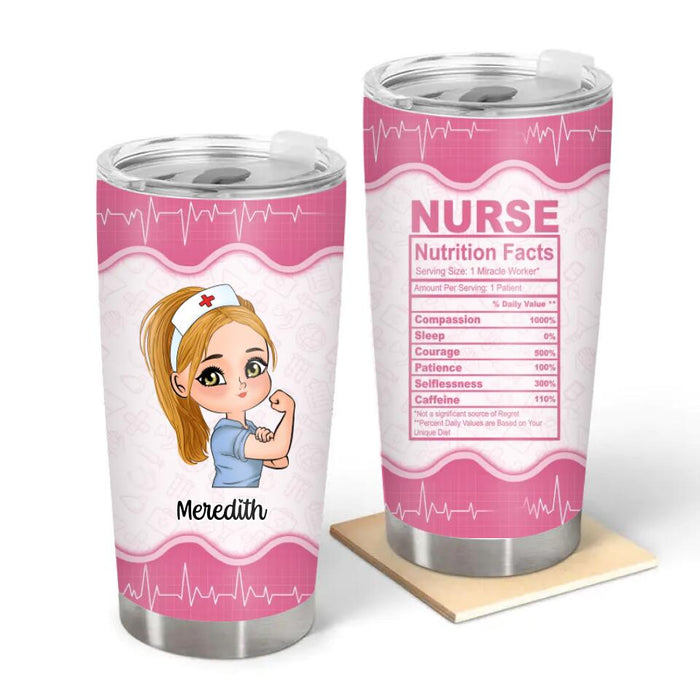 Nurse Nutrition Facts - Personalized Gifts Custom Nurse Tumbler for Her, Nurse Gifts