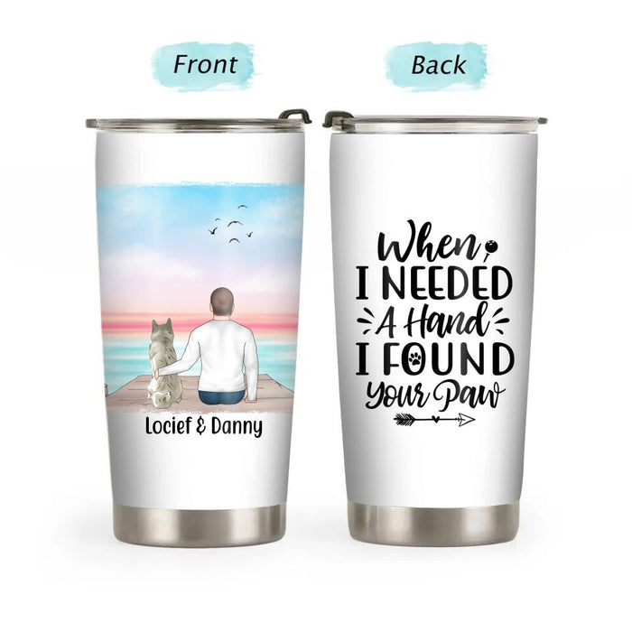 Personalized Tumbler, Man And Dogs, Up To 3 Dogs, Gift For Dog Lovers