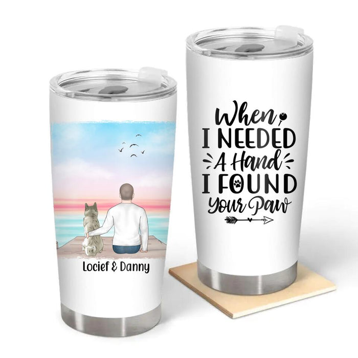 Personalized Tumbler, Man And Dogs, Up To 3 Dogs, Gift For Dog Lovers