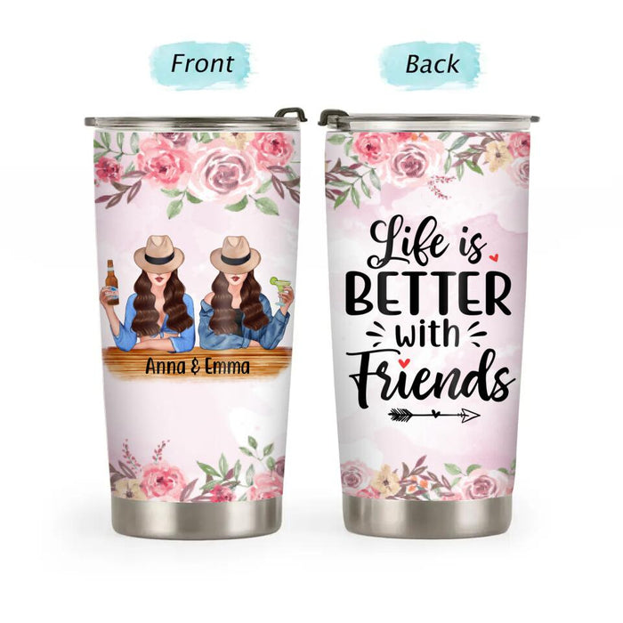 Personalized Tumbler, Drinking Besties - Life Is Better With Sisters, Gift for Sisters, Best Friends