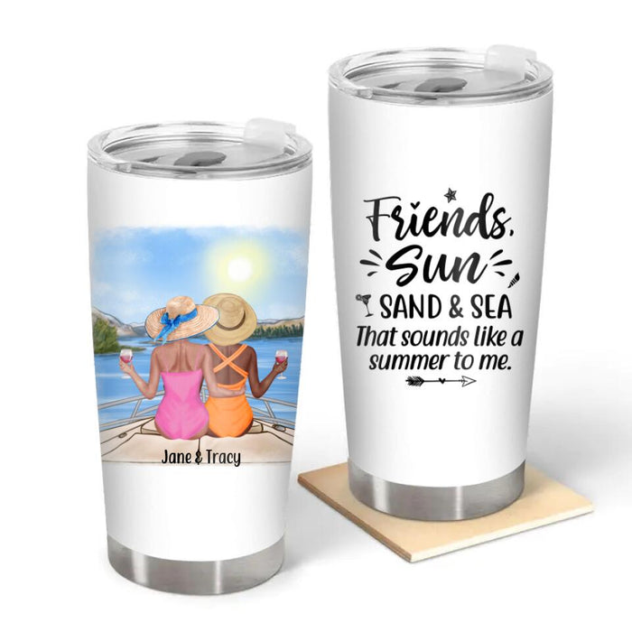 Personalized Tumbler, Sisters On The Beach, Gift For Besties