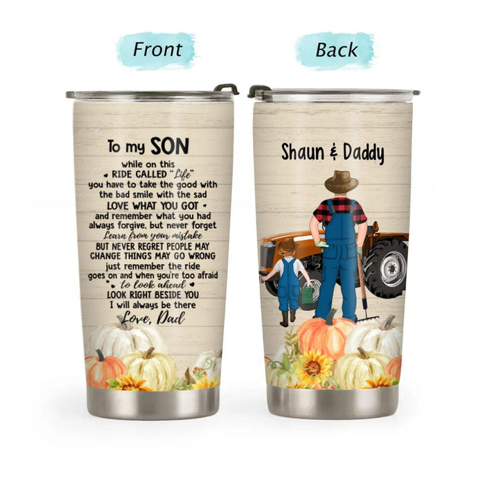 To My Son - Personalized Gifts Custom Farmer Tumbler For Son, Farmer