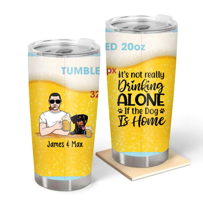 Personalized Tumbler, Happiness Is A Man With A Beer And Dogs Sitting Near, Gift For Beer And Dog Lovers