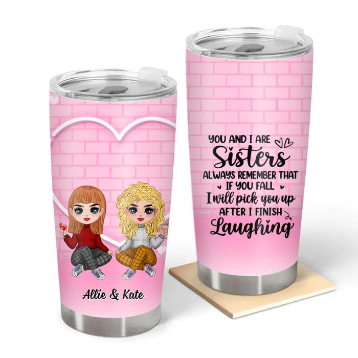 Up To 4 Chibi You And I Are Sisters - Personalized Tumbler For Her, Sisters, Friends