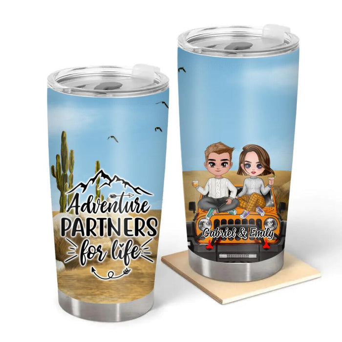 Adventure Partners For Life - Personalized Tumbler For Him, Her, Couples, Friends, Off-Road Lovers