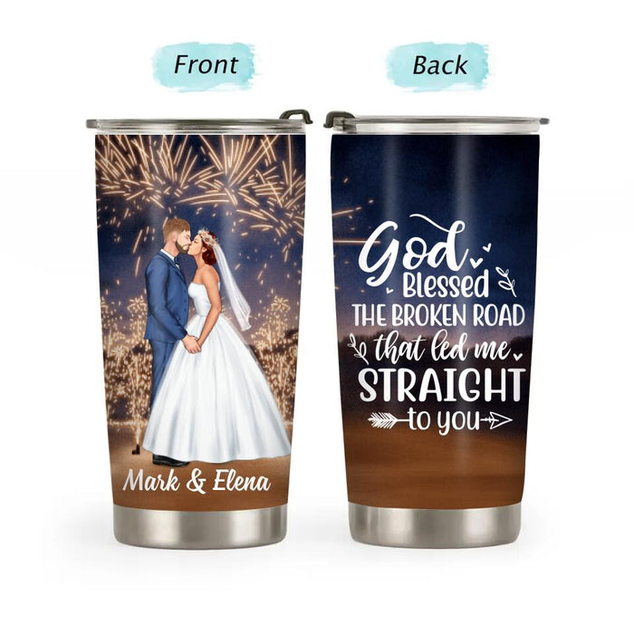 Kissing Wedding Couple - Personalized Tumbler For Him, Her, Wedding