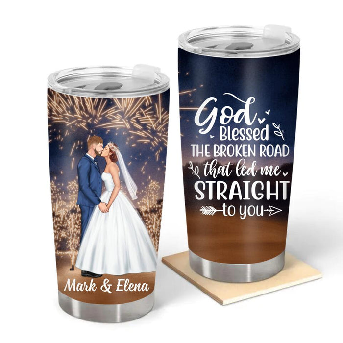 Kissing Wedding Couple - Personalized Tumbler For Him, Her, Wedding
