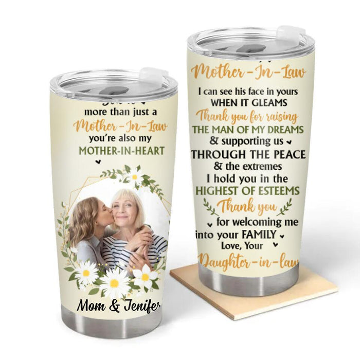 You're Also My Mother-in-Heart - Personalized Gifts Custom Tumbler for Mom