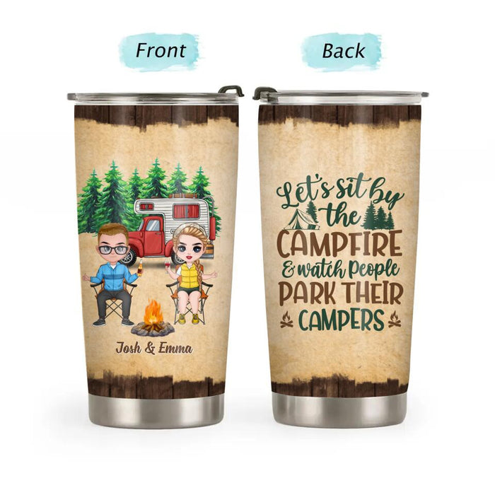 Let's Sit By The Campfire - Personalized Tumbler For Her, Him, Couples, Friends, Camping