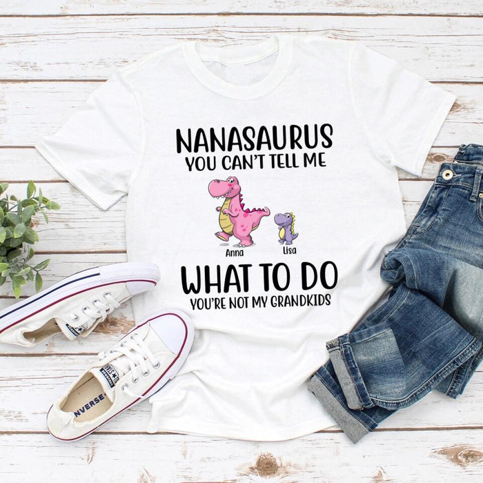 Personalized Shirt, Nanasaurus You Cant Tell Me What To Do Custom Gift For Parents Day