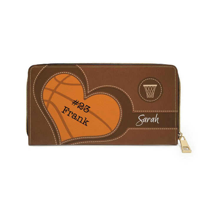 Custom Basketball Purse with Name - Personalized Gifts Custom Wallet for Basketball Mom, Basketball Lovers
